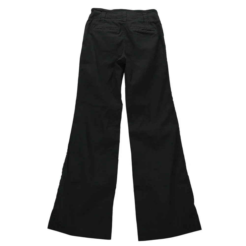 Maeve by Anthropologie Naomi Linen Black Wide Leg Blend Trousers Pants Size 0 - Picture 9 of 9
